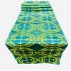 Backdrop King Inc, Religious Brocade Runner Tablecloth | Liturgical Fabric | Runner Ecclesiastical Jacquard | Church | Vestment-Cross Brocade. (Turquoise Gold, 14" Wide x 108" Long) view 1