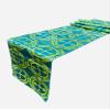 Backdrop King Inc, Religious Brocade Runner Tablecloth | Liturgical Fabric | Runner Ecclesiastical Jacquard | Church | Vestment-Cross Brocade. (Turquoise Gold, 14" Wide x 108" Long) view 2