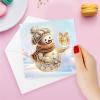 DIY Diamond Greeting Cards Set Christmas, 5D DIY Diamond Art Painting Greeting Card, DIY Christmas Card Making Kits for Family Friends Handmade Gift-#26-Snowman view 2