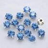 100Pcs 5Mm Round Color Sew On Crystal Glass Rhinestones Silver Cup Claw Montee 4-Hole Button DIY Crafts Clothes Sewing Accessories - (Color: Light Sapphire) view 1