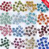 100Pcs 5Mm Round Color Sew On Crystal Glass Rhinestones Silver Cup Claw Montee 4-Hole Button DIY Crafts Clothes Sewing Accessories - (Color: Light Sapphire) view 2