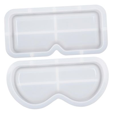 JEWEDECO Glasses Tray Molds for Silicone Casting 2pcs Epoxy Mold Eyeglasses Holder Organizer for Crafts