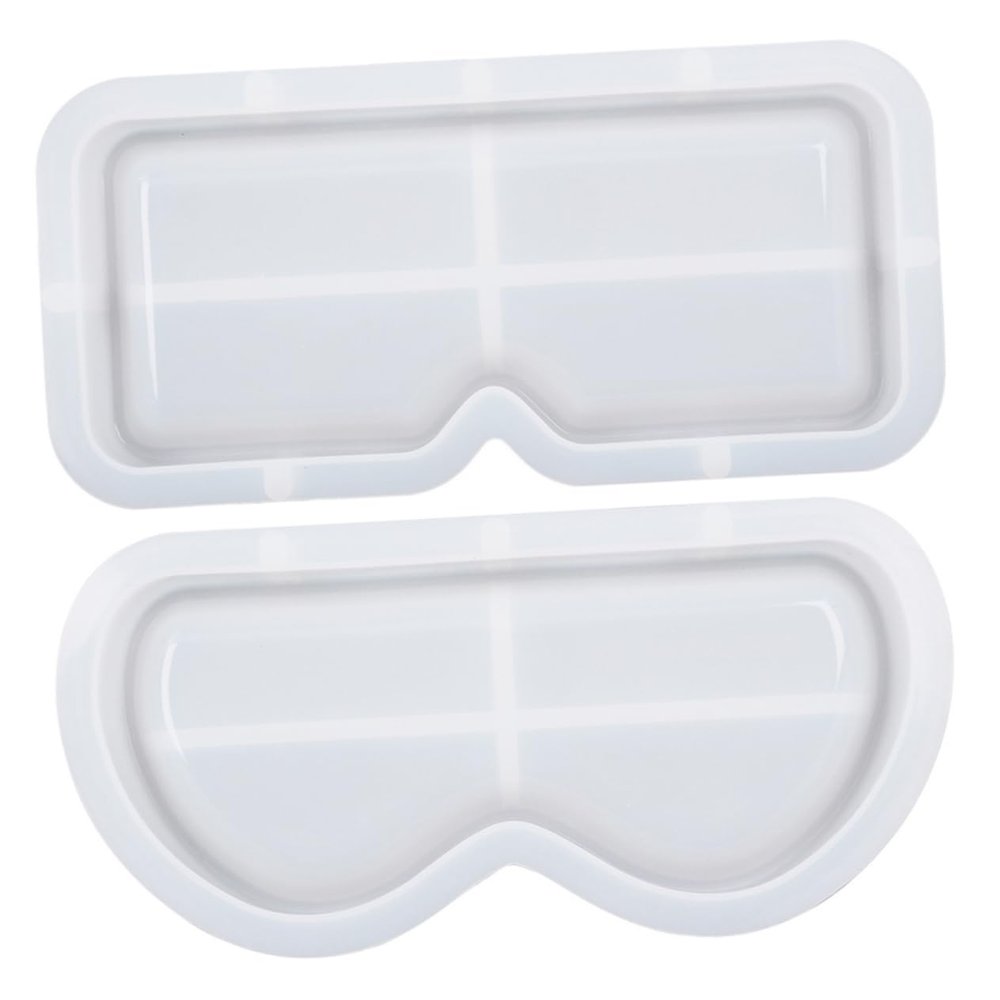 JEWEDECO Glasses Tray Molds for Silicone Casting 2pcs Epoxy Mold Eyeglasses Holder Organizer for Crafts