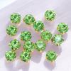 100Pcs 3Mm Color Sew On Crystal Glass Diamante Rhinestone Jewels Gold Cup Claw Montee 4Hole Sewing Stone Beads Diy Craft Clothes - (Color: Light Green) view 1