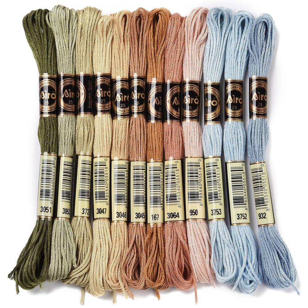 CABODYALS 12 Skeins Embroidery Floss Thread Variegated Cross Stitch Floss 6 Ply Gradient Color Friendship Bracelet String Threads Bulk for Jewelry Making Sewing Bracelets Knitting Stitching Craft DIY