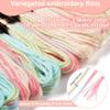 CABODYALS 10 Skeins 87.5 Yards Embroidery Floss Bulk Variegated Thread 6 Strands Colorful Friendship Bracelet String Polyester Cross Stitch Yarn Thread for Sewing Bracelet Making Cross Stitch Crafts view 2