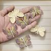 6PCS Alloy Full Rhinestone Butterfly Ornament Patch Flat-Bottomed Handicrafts DIY Accessories Car Air Conditioning Outlet Decorative Clothing Dress Home Decor Embellishment (Pink Purple) view 3