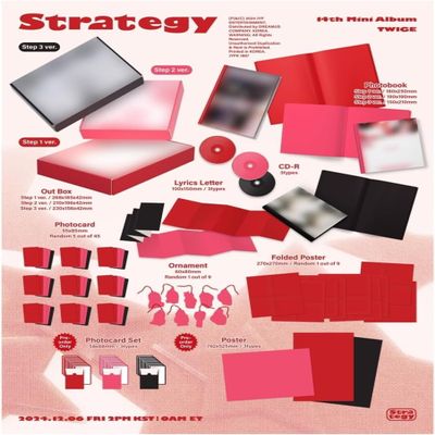 TWICE Strategy 14th Mini Album+P.O Gift (Step 3 ver, + 1 Folded Poster) + Extra photocards