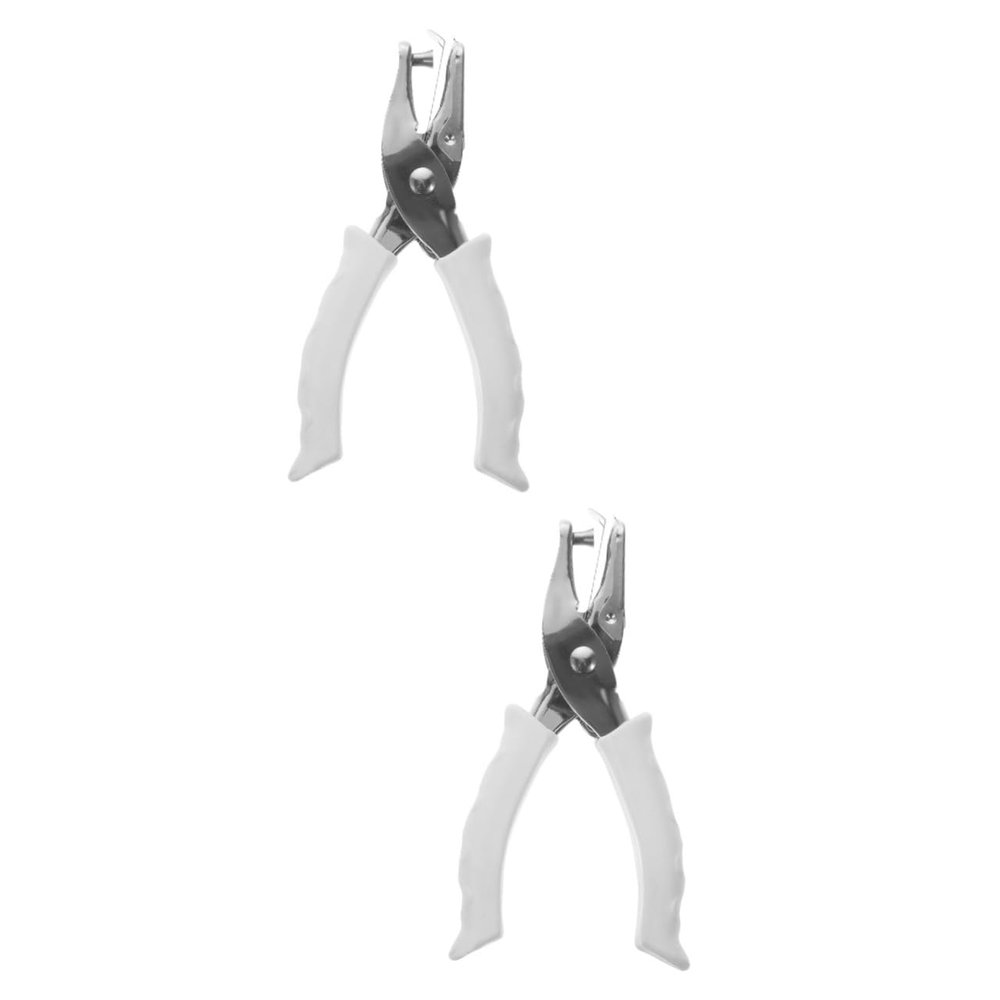 JEWEDECO 2pcs Single White Hole Puncher Hole Punch Paper Punch Portable Craft for School