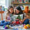 DIY Latch Hook Pillow Kits Red Truck with Christmas Tree Printed Pillowcase Crochet Yarns Hooking Handmade Pillow Cover Cushion for Home Sofa Decoration 17x17inch-2 view 4