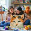 DIY Latch Hook Pillow Kits Cat Face Printed Pillowcase Crochet Yarns Hooking Handmade Pillow Cover Cushion for Home Sofa Decoration 17x17inch-1 view 4