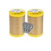 Coats & Clark Cotton All Purpose Sewing Thread 100% Mercerized Cotton 225 Yards Each Pool S970 2 Pack Bundle with 3 Bella's Crafts Needle Threaders (Camel) view 1