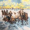 Wizardi Gobelin Canvas for halfstitch Without Yarn After Alfred Wierusz-Kowalski - Sleigh Ride 2762R Orchidea view 2