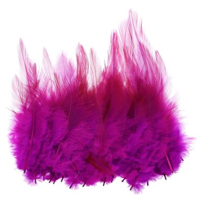 PATIKIL 3-5 Inch Rooster Feathers, 200 Pack Bulk Natural Feathers for Crafts Colorful Fluffy Craft Feathers for Dream Catcher Handwork Clothing Costumes Wedding, Rose Red