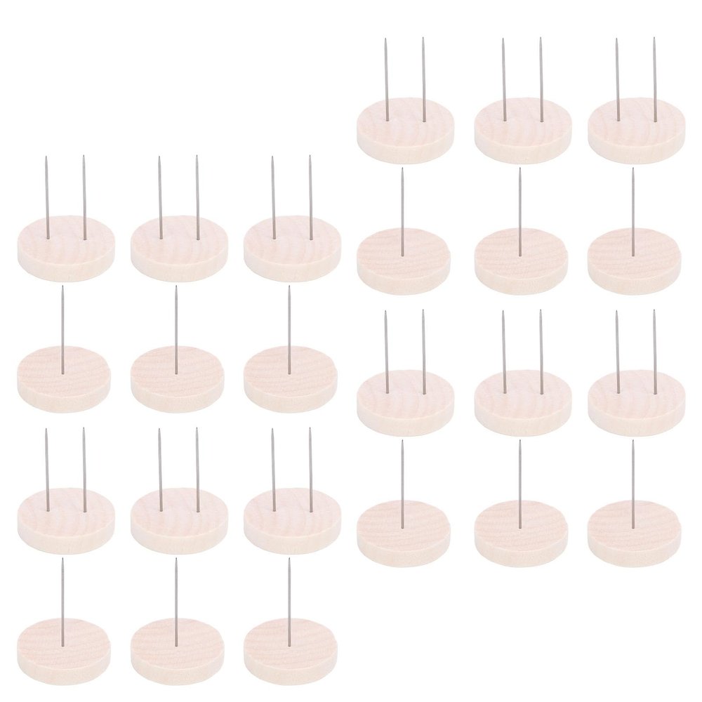 24 Pcs Wooden Crochet Doll Stand Double Single Needle Knitted Display Holder for Doll Collectors and Enthusiasts