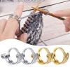4 Pcs Adjustable Knitting Loop Crochet Loop Rings Metal Yarn Guide Finger Holders Knitting Thimbles For Knitting Craft view 2