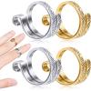 4 Pcs Adjustable Knitting Loop Crochet Loop Rings Metal Yarn Guide Finger Holders Knitting Thimbles For Knitting Craft view 4