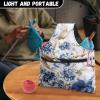 Qehuruxo Blue Flower Yarn Bag Knitting Bag Yarn Project Storage Bag Waterproof Yarn Project Storage Bag Yarn Bags for Crocheting on The Go view 4