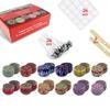 MENDELEEV STYLE Candle Tin 4.5 Oz Set 24 pcs Patterns Empty Candle Tins Candle Jars for Candle Making with Wicks, Wick Holders& Stickers + Beautiful Gift Wrap Box view 1