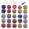 MENDELEEV STYLE Candle Tin 4.5 Oz Set 24 pcs Patterns Empty Candle Tins Candle Jars for Candle Making with Wicks, Wick Holders& Stickers + Beautiful Gift Wrap Box view 3