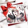 DIY Diamond Greeting Cards Set, 5D DIY Diamond Art Painting Festival Style Greeting Card, DIY Christmas Card Making Kits for Family Friends Handmade Gift-#16-6PC Swan Couple view 2