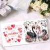 DIY Diamond Greeting Cards Set, 5D DIY Diamond Art Painting Festival Style Greeting Card, DIY Christmas Card Making Kits for Family Friends Handmade Gift-#16-6PC Swan Couple view 3