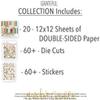 Collection - Grateful - for Thanksgiving Fall Autumn Turkey Day - 20 Double-Sided 12x12 Patterned Papers & Sticker Sheet & Die Cuts - Scrapbooking Scrapbook Card Making Crafting - Miss Kate Cuttables view 2
