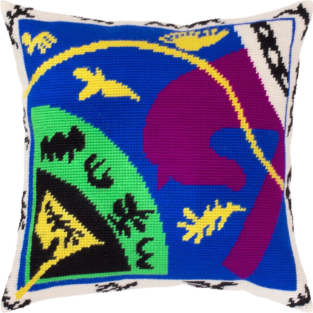 Brvsk Abstract Needlepoint Kit for Adults and Beginners The Horse, Rider, and Clown by Henri Matisse 1616 with Clear, Precise Printed Design on Cotton Canvas; Includes Needles and Yarn
