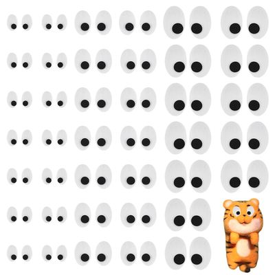 FINGERINSPIRE 90 Pairs Oval Safety Eyes 3 Size Black White Felt Eye Patches Felt Craft Eyeballs Sew on Eyes for Stuffed Animal, Halloween Eye Applique for Amigurumi Puppet Teddy Bear Crochet Plush DIY