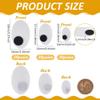 FINGERINSPIRE 90 Pairs Oval Safety Eyes 3 Size Black White Felt Eye Patches Felt Craft Eyeballs Sew on Eyes for Stuffed Animal, Halloween Eye Applique for Amigurumi Puppet Teddy Bear Crochet Plush DIY view 2