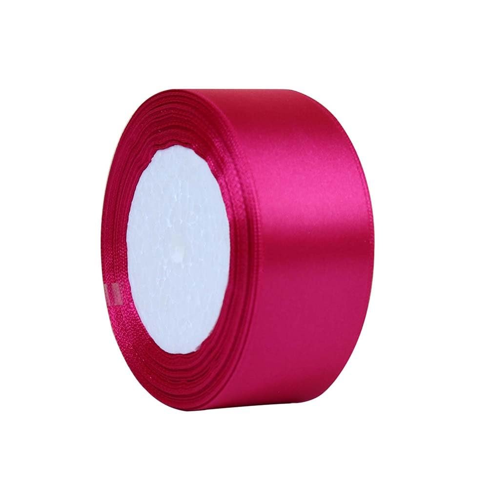 1-1/2inch(38mm) Width 25 Yards Satin Ribbon Single Face Polyester Ribbon for Gift Packing Party Wedding Christmas Decoratin DIY Crafts (28#Rose Red,1-1/2" (38mm) x 25 Yards)