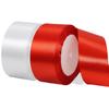 2 Rolls White Red Ribbon, 1-1/2 Inch x 50 Yards Satin Red White Fabric Ribbon for Flower Bouquets, Gift Wrapping, DIY Crafts, Birthday Cakes, Holiday, Wedding Party and Mothers Day Decorations view 1