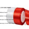 2 Rolls White Red Ribbon, 1-1/2 Inch x 50 Yards Satin Red White Fabric Ribbon for Flower Bouquets, Gift Wrapping, DIY Crafts, Birthday Cakes, Holiday, Wedding Party and Mothers Day Decorations view 2