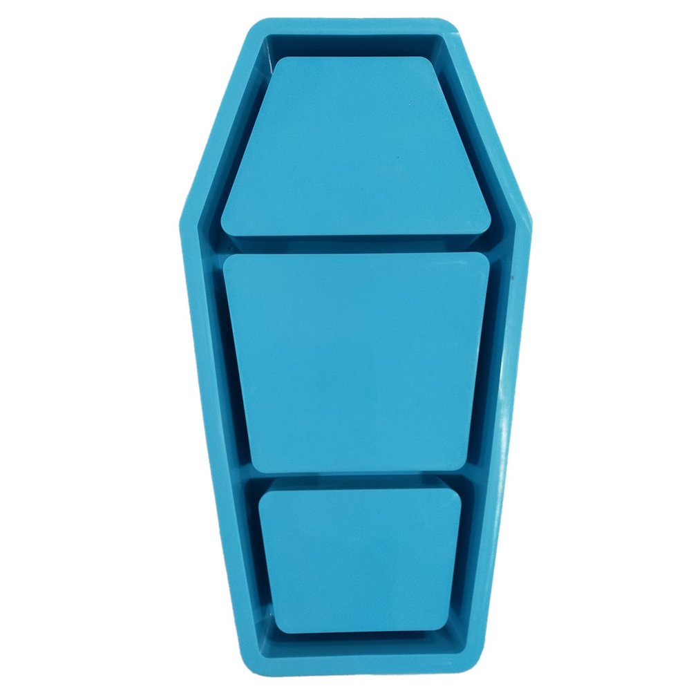 HYROOY Halloween Coffin Box UV Crystal Epoxy Mold Casket Jewelry Holder Silicone Mould