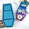 HYROOY Halloween Coffin Box UV Crystal Epoxy Mold Casket Jewelry Holder Silicone Mould view 3