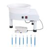 25CM Pottery Wheel Forming Machine, Extremely Variable Speed Pottery Wheel, 350W Electric DIY Clay Tool with Foot Pedal and Detachable Basin for Ceramic Work Art Craft, White view 1