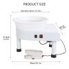25CM Pottery Wheel Forming Machine, Extremely Variable Speed Pottery Wheel, 350W Electric DIY Clay Tool with Foot Pedal and Detachable Basin for Ceramic Work Art Craft, White view 4