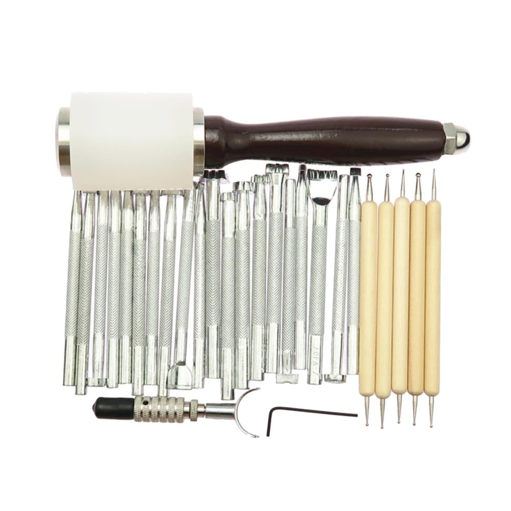 Beatifufu Leather Craft Tool Set Essential Leatherworking Tools for DIY Cutting Carving
