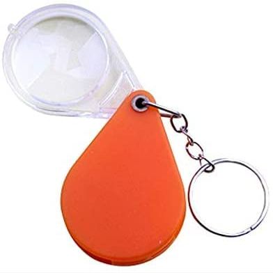 CZCZC Magnifier Foldable Keychain Pocket Magnifier 10X Colorful Magnifying Glass Portable Mini Magnifier Reading Jewelry Loupe Small Items Lupa (A Orange)