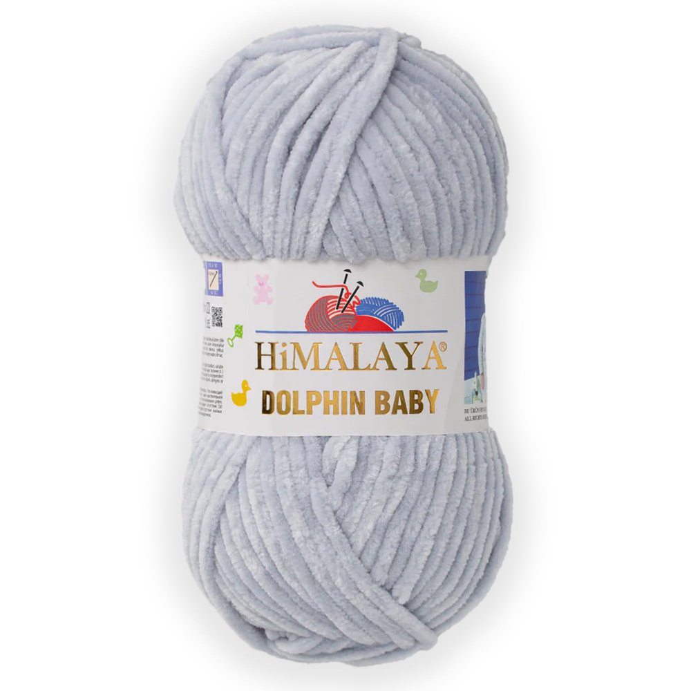 1 Skein/Pack Himalaya Dolphin Baby Chenille Yarn, Each Ball 100 gr (3.5 oz), 120 m (132 Yards), 100% Polyester, Super Bulky Baby Blanket Velvet Amigurumi Yarn, 80325 - Light Gray