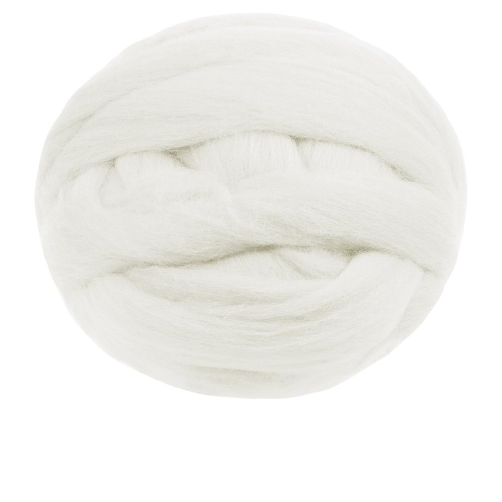 JeogYong Needle Felting Wool, 17.64oz Wool Roving Chunky Wool Yarn, White Wool Roving Yarn for Needle Felting, Wet Felting, Felting Projects, DIY Crafts