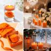 Aufien Candle Sand with Wicks, 21.4 Oz Pearled Candle, DIY Bead Powder Sand Wax Making kit Refillable Non Toxic for Handmade, Mother's Day Wedding and Halloween Christmas Decorations Orange view 3