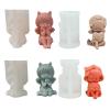4 Pcs Little Girl Molds Baking Molds Flower Wishing Girl Silicone Moulds Soap Molds Chocolate Ice Baking Tool view 1