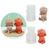 4 Pcs Little Girl Molds Baking Molds Flower Wishing Girl Silicone Moulds Soap Molds Chocolate Ice Baking Tool view 2