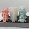 4 Pcs Little Girl Molds Baking Molds Flower Wishing Girl Silicone Moulds Soap Molds Chocolate Ice Baking Tool view 4