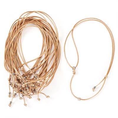 FASHEWELRY 15Pcs Adjustable Waxed Necklace Cord Bracelet Chains Rope Polyester Macrame String Waxed Rope Cord for Charms Pendants DIY Bracelet Supplies(Burlywood)