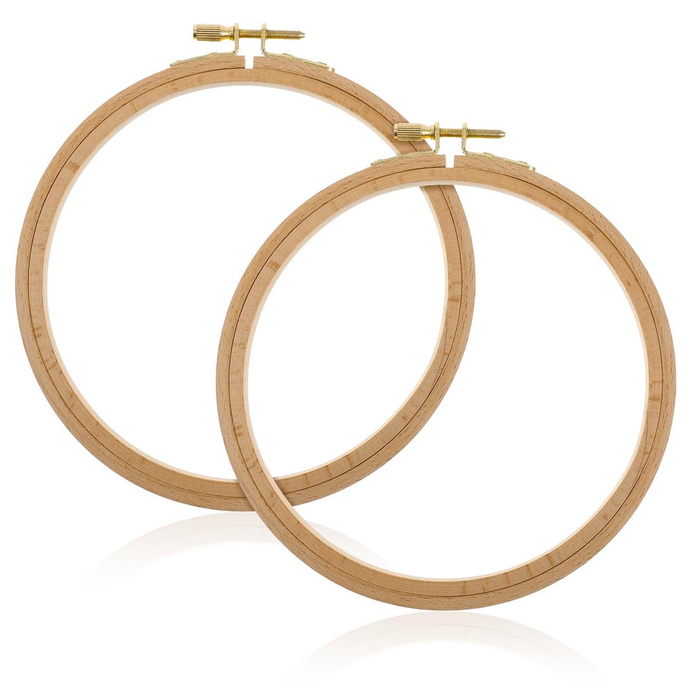 2 Pack 6 Inch Wood Embroidery Hoop, Cross Stitch Hoops Ring, Cross Stitch Supplies Beech Wooden Embroidery Frames for Art Craft Sewing, DIY Decoration