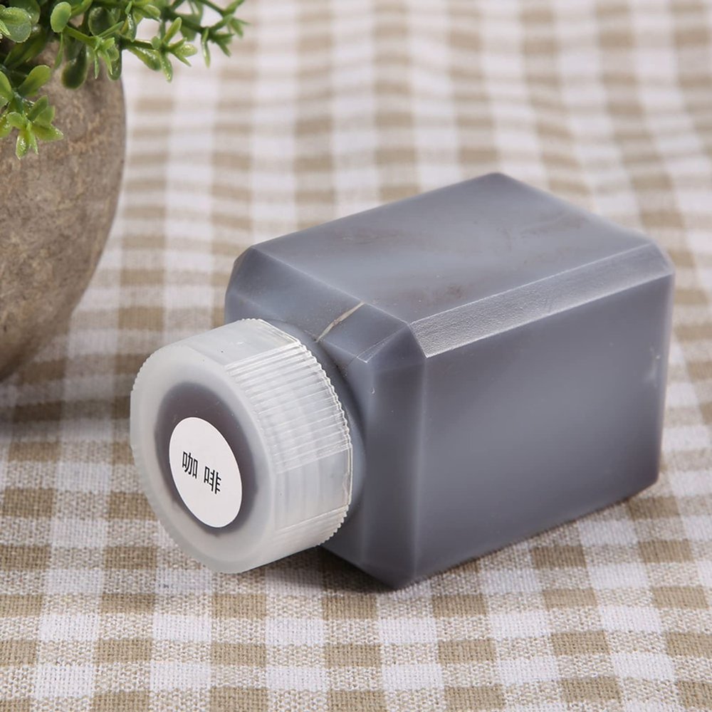 60ml Leather Border Oil Plastic Bottle DIY Craft Manual Leather Edge Sealing Tool (Coffee)