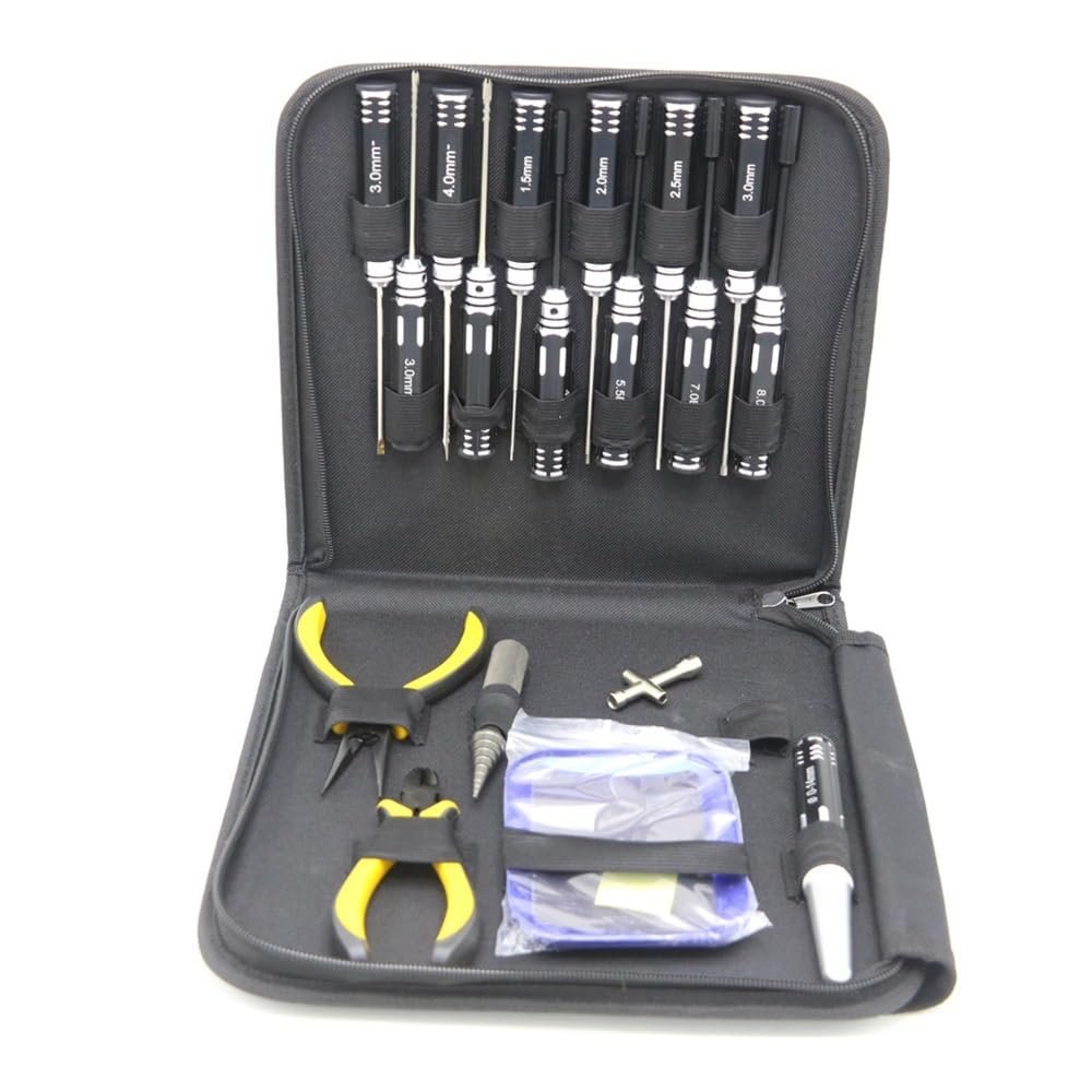 18 in 1/15 in 1 RC Tools Kits Screwdriver Pliers Hex Sleeve Socket Repair Box Set for Repairing RC Airplanes Rc Car Model Toys toy replaceable parts RC(18 in 1 set)