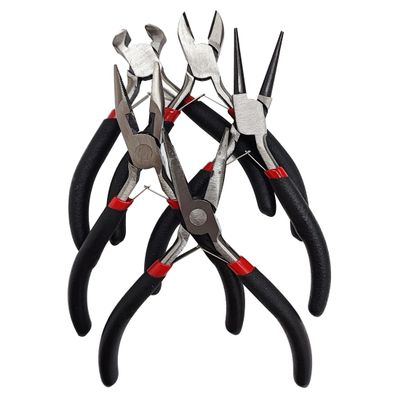 JARYANNIX 5 Sets Jewelry Pliers Kit, Steel Jewelry Making Tools, for Bracelets, Earrings, Craft Projects, Black